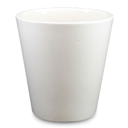 White Glass Shape Ceramic Pot